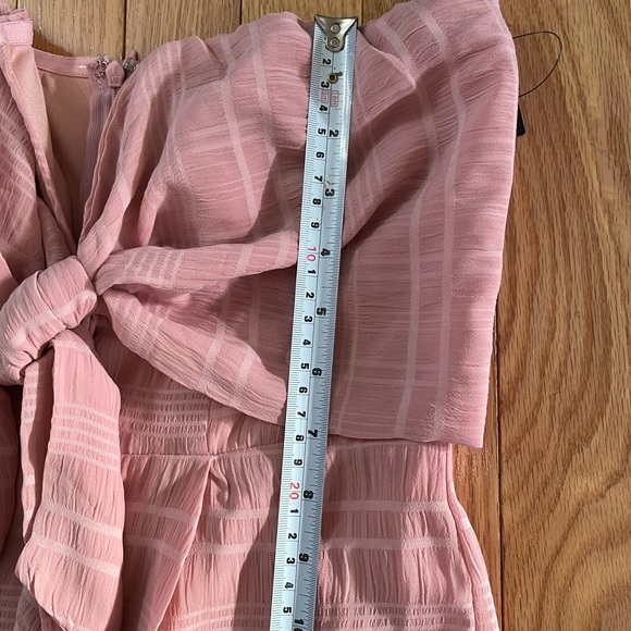 Lulus Perfect Weekend Mauve Strapless Tie-Front Wide-Leg Jumpsuit, size medium - Picture 12 of 13